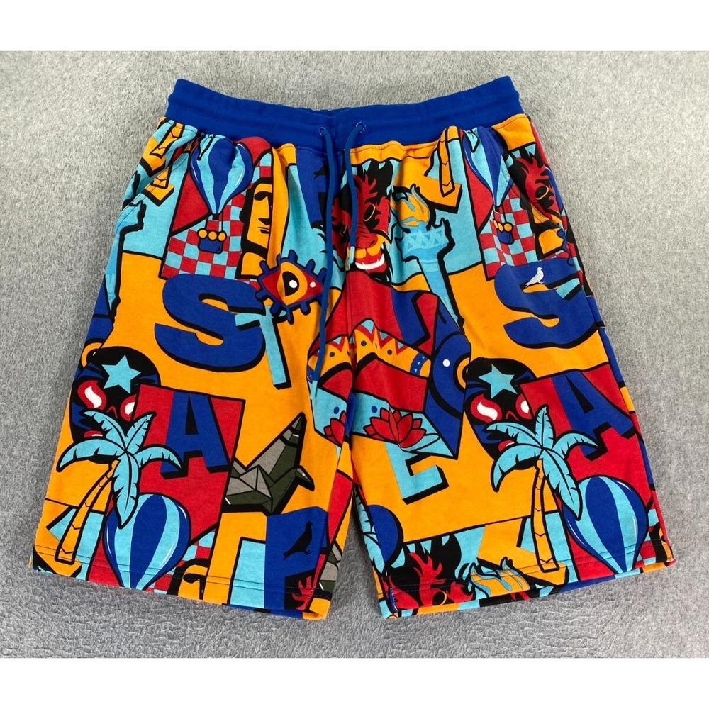 Staple Shorts Mens XL Drawstring Dragon Hawaiian Torch Street Y2K Retro Skater‎